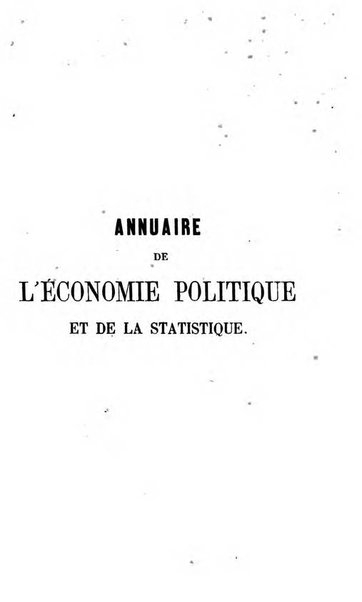 Annuaire de l'economie politique et de la statistique