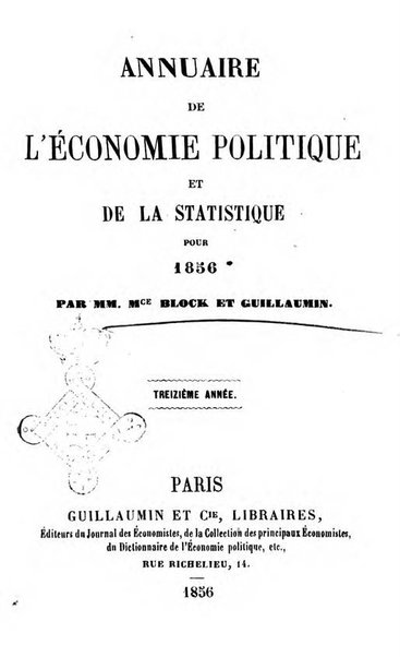 Annuaire de l'economie politique et de la statistique