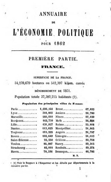 Annuaire de l'economie politique et de la statistique