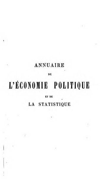 Annuaire de l'economie politique et de la statistique