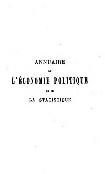 Annuaire de l'economie politique et de la statistique