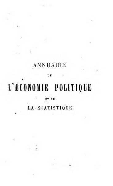 Annuaire de l'economie politique et de la statistique