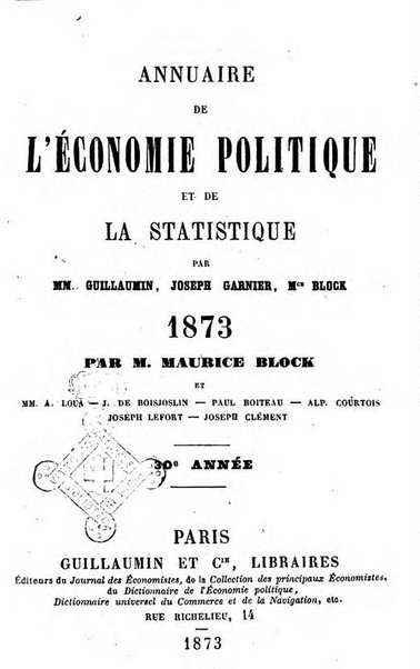 Annuaire de l'economie politique et de la statistique