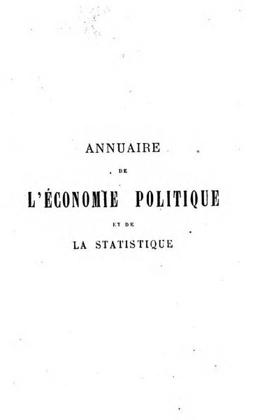 Annuaire de l'economie politique et de la statistique