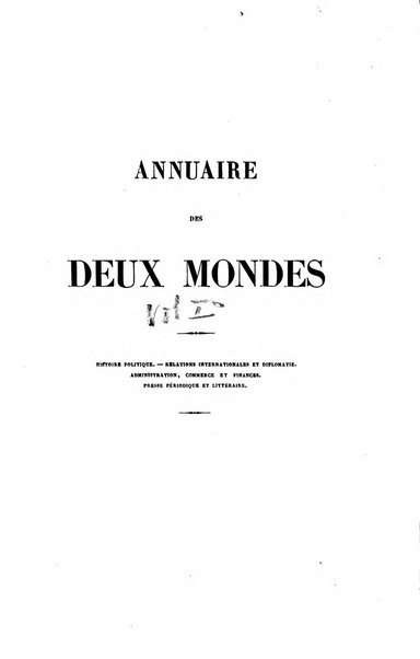 Annuaire des deux mondes histoire générale des divers états