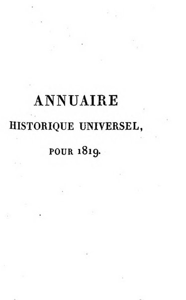 Annuaire historique universel, pour ...