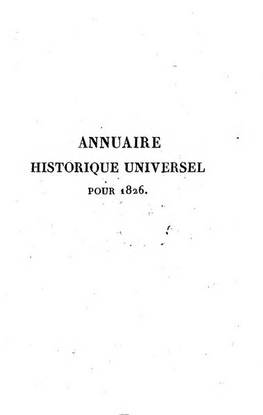 Annuaire historique universel, pour ...