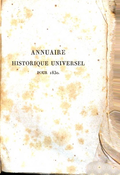 Annuaire historique universel, pour ...