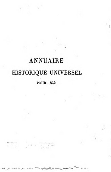 Annuaire historique universel, pour ...