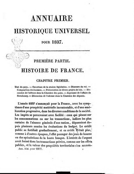 Annuaire historique universel, pour ...