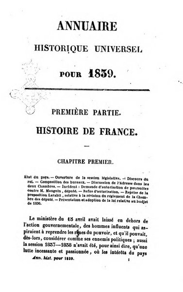 Annuaire historique universel, pour ...