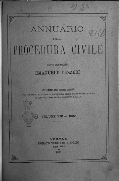 Annuario della procedura civile