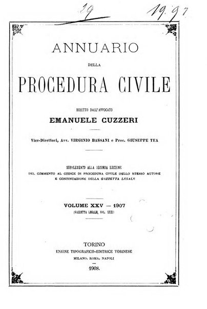 Annuario della procedura civile