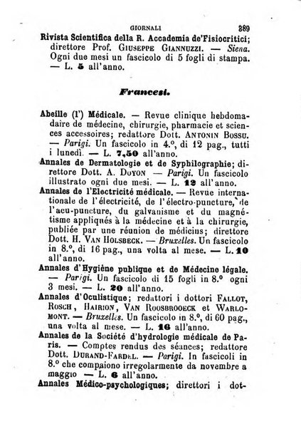 Annuario delle scienze mediche riassunto delle piu importanti pubblicazioni dell'anno