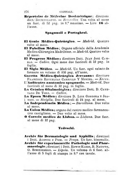 Annuario delle scienze mediche riassunto delle piu importanti pubblicazioni dell'anno