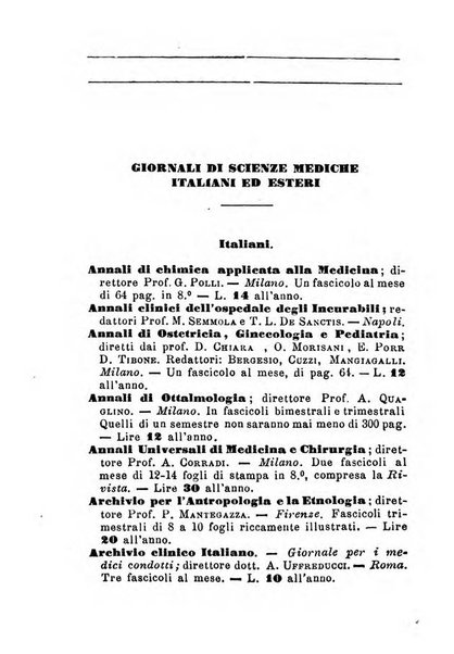 Annuario delle scienze mediche riassunto delle piu importanti pubblicazioni dell'anno