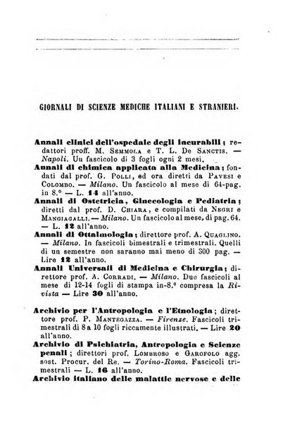 Annuario delle scienze mediche riassunto delle piu importanti pubblicazioni dell'anno