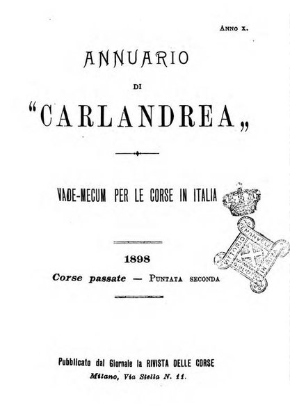 Annuario di Carlandrea Vademecum per le corse in Italia