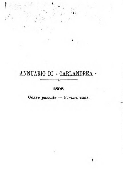 Annuario di Carlandrea Vademecum per le corse in Italia