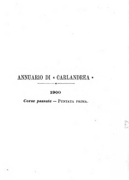 Annuario di Carlandrea Vademecum per le corse in Italia