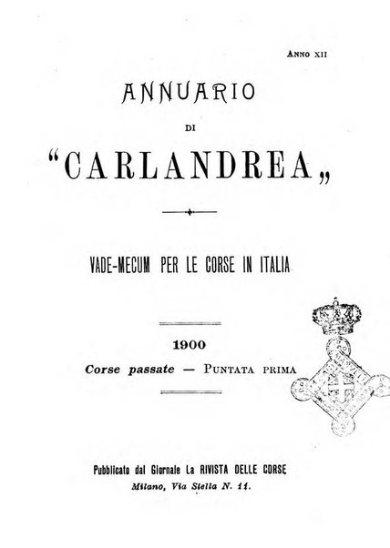 Annuario di Carlandrea Vademecum per le corse in Italia