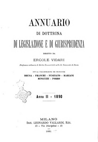 Annuario di dottrina di legislazione e di giurisprudenza