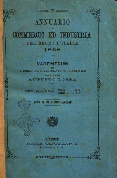 Annuario Lossa almanacco di commercio delle citta di Genova, Milano e Torino e principali provincie lombarde