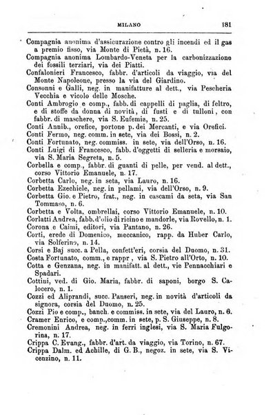 Annuario Lossa almanacco di commercio delle citta di Genova, Milano e Torino e principali provincie lombarde