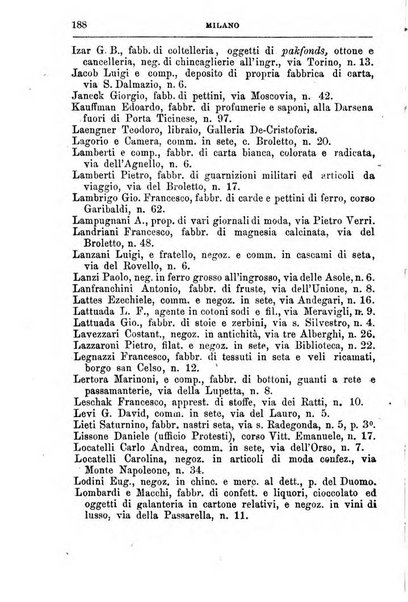 Annuario Lossa almanacco di commercio delle citta di Genova, Milano e Torino e principali provincie lombarde