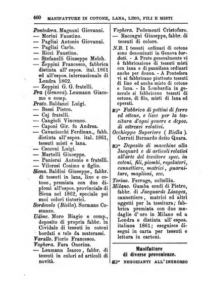 Annuario Lossa almanacco di commercio delle citta di Genova, Milano e Torino e principali provincie lombarde