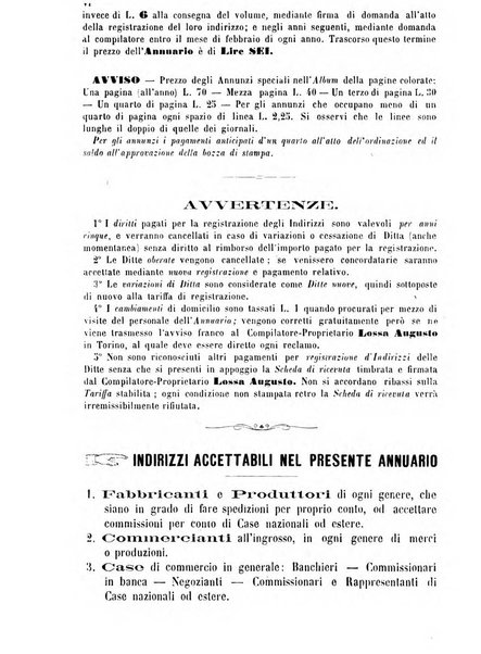 Annuario Lossa almanacco di commercio delle citta di Genova, Milano e Torino e principali provincie lombarde