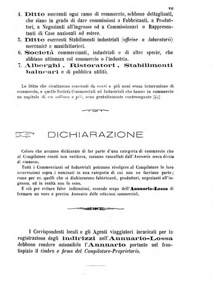 Annuario Lossa almanacco di commercio delle citta di Genova, Milano e Torino e principali provincie lombarde