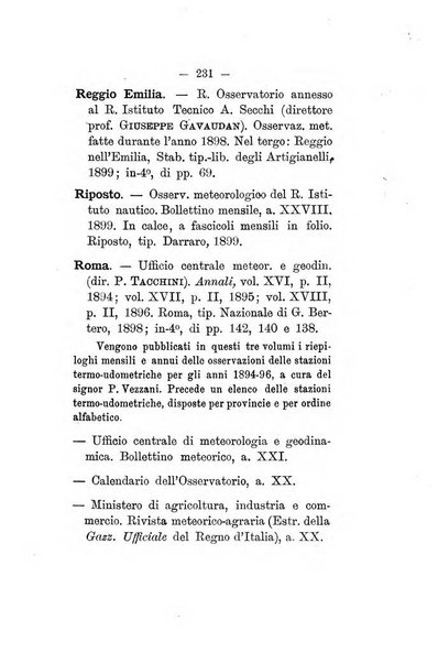 Annuario storico meteorologico italiano