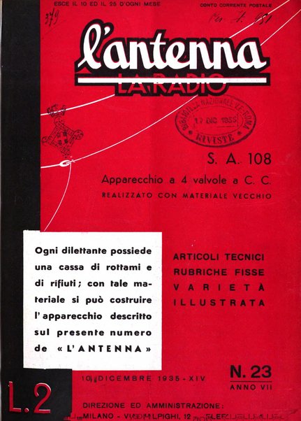 L'antenna quindicinale illustrato dei radio-amatori italiani