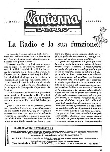 L'antenna quindicinale illustrato dei radio-amatori italiani