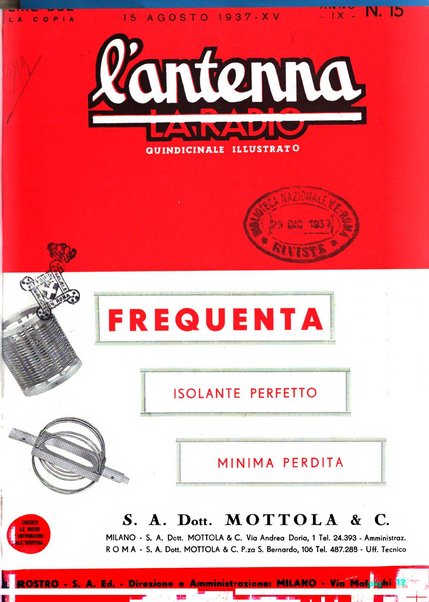 L'antenna quindicinale illustrato dei radio-amatori italiani