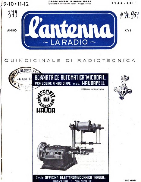 L'antenna quindicinale illustrato dei radio-amatori italiani