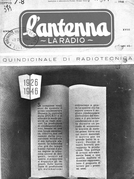 L'antenna quindicinale illustrato dei radio-amatori italiani