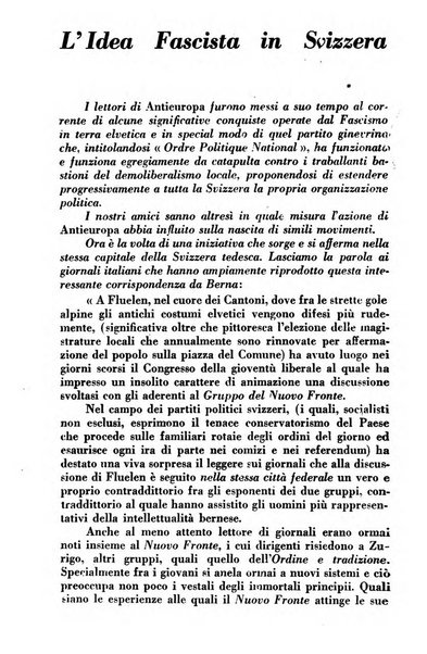 Antieuropa rassegna mensile di azione e pensiero della giovinezza rivoluzionaria fascista