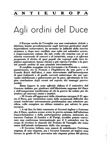 Antieuropa rassegna mensile di azione e pensiero della giovinezza rivoluzionaria fascista