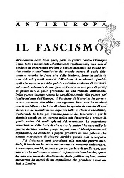 Antieuropa rassegna mensile di azione e pensiero della giovinezza rivoluzionaria fascista