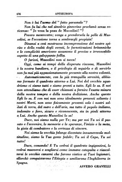 Antieuropa rassegna mensile di azione e pensiero della giovinezza rivoluzionaria fascista