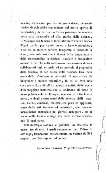 Antologia italiana giornale di scienze, lettere ed arti