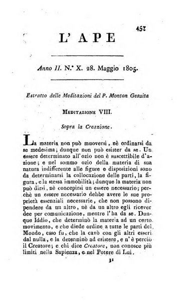 L'ape scelta di opuscoli letterari e morali estratti per lo piu da fogli periodici oltramontani