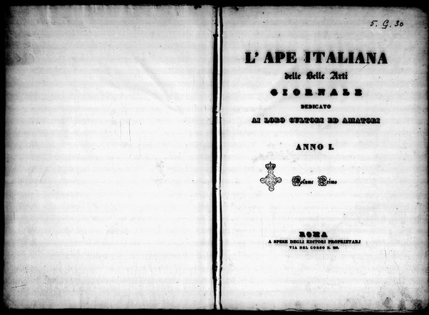 L'ape italiana delle belle arti : giornale dedicato ai loro cultori ed amatori