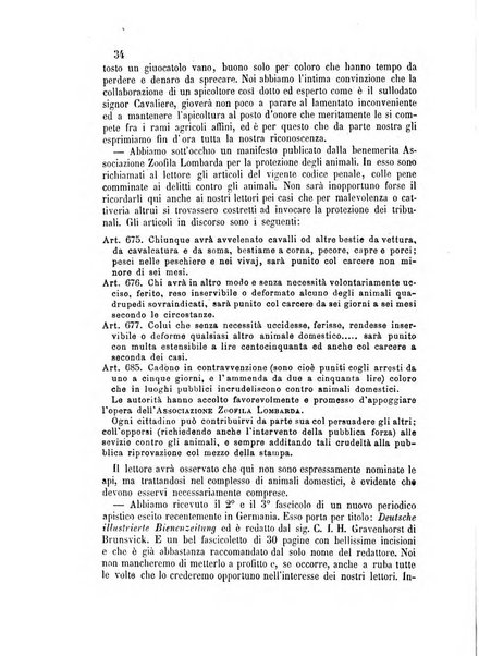 L'apicoltore giornale dell'Associazione centrale d'incoraggiamento per l'apicoltura in Italia