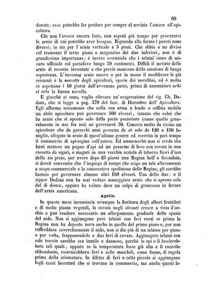 L'apicoltore giornale dell'Associazione centrale d'incoraggiamento per l'apicoltura in Italia