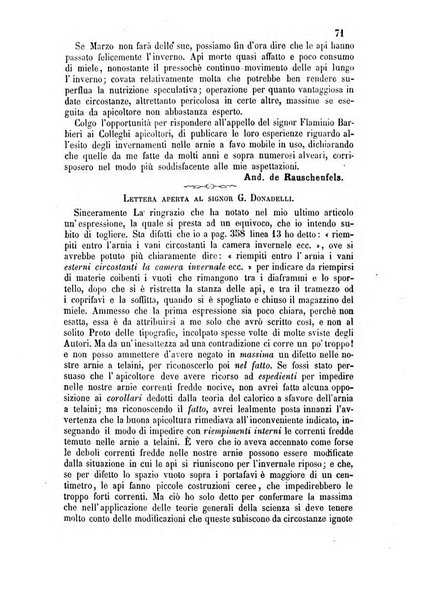 L'apicoltore giornale dell'Associazione centrale d'incoraggiamento per l'apicoltura in Italia