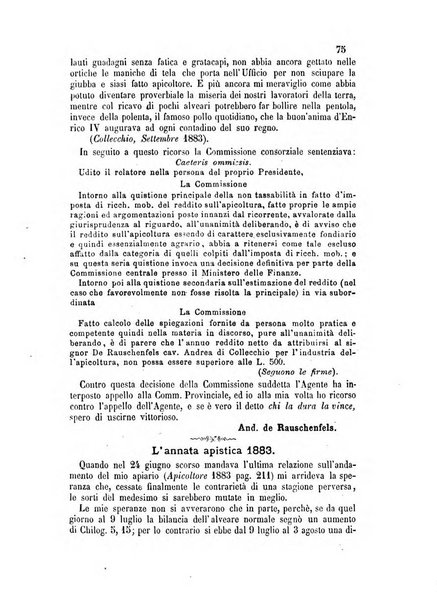 L'apicoltore giornale dell'Associazione centrale d'incoraggiamento per l'apicoltura in Italia