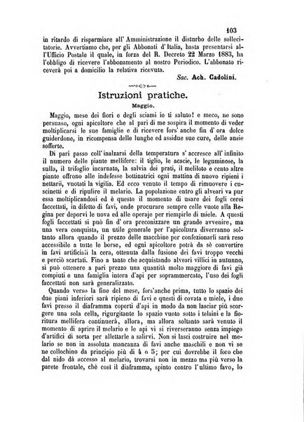 L'apicoltore giornale dell'Associazione centrale d'incoraggiamento per l'apicoltura in Italia